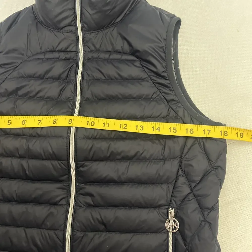 Michael Kors Packable Down Puffer Vest Blue Full Zip Goose Down Womens Sz Small